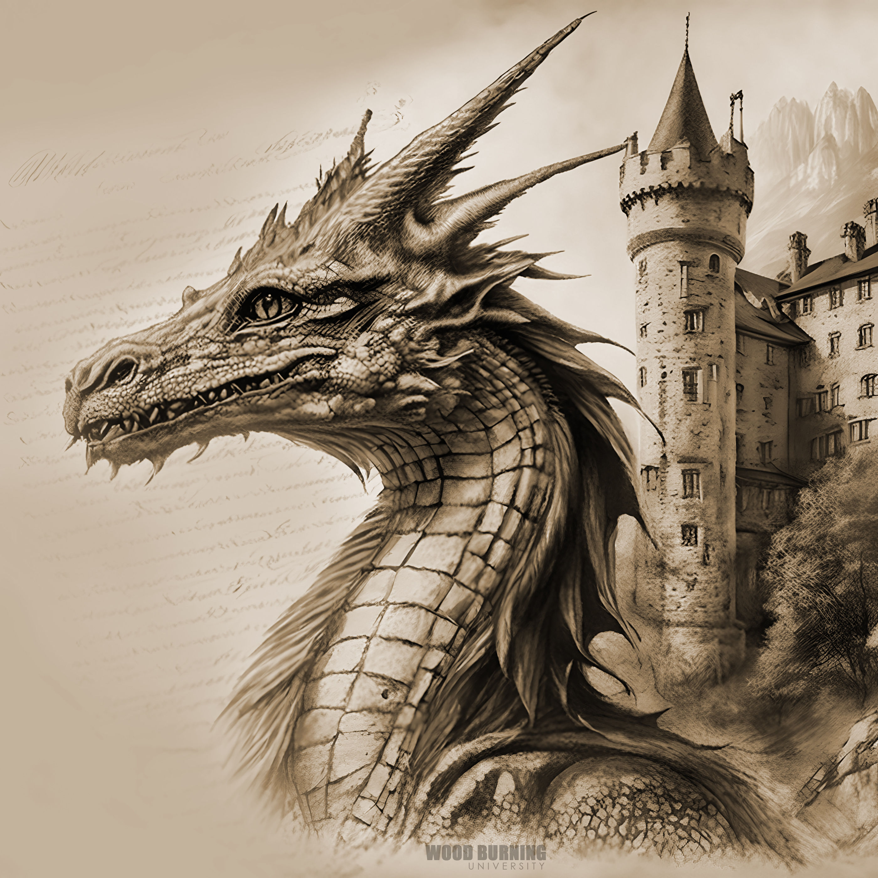 Dragon with Castle