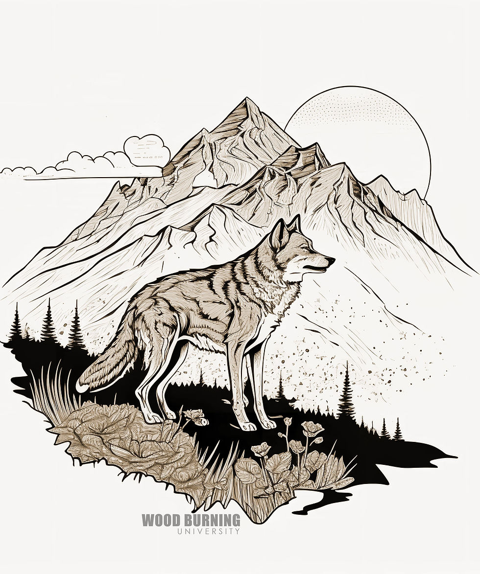 Wolf with Mountains