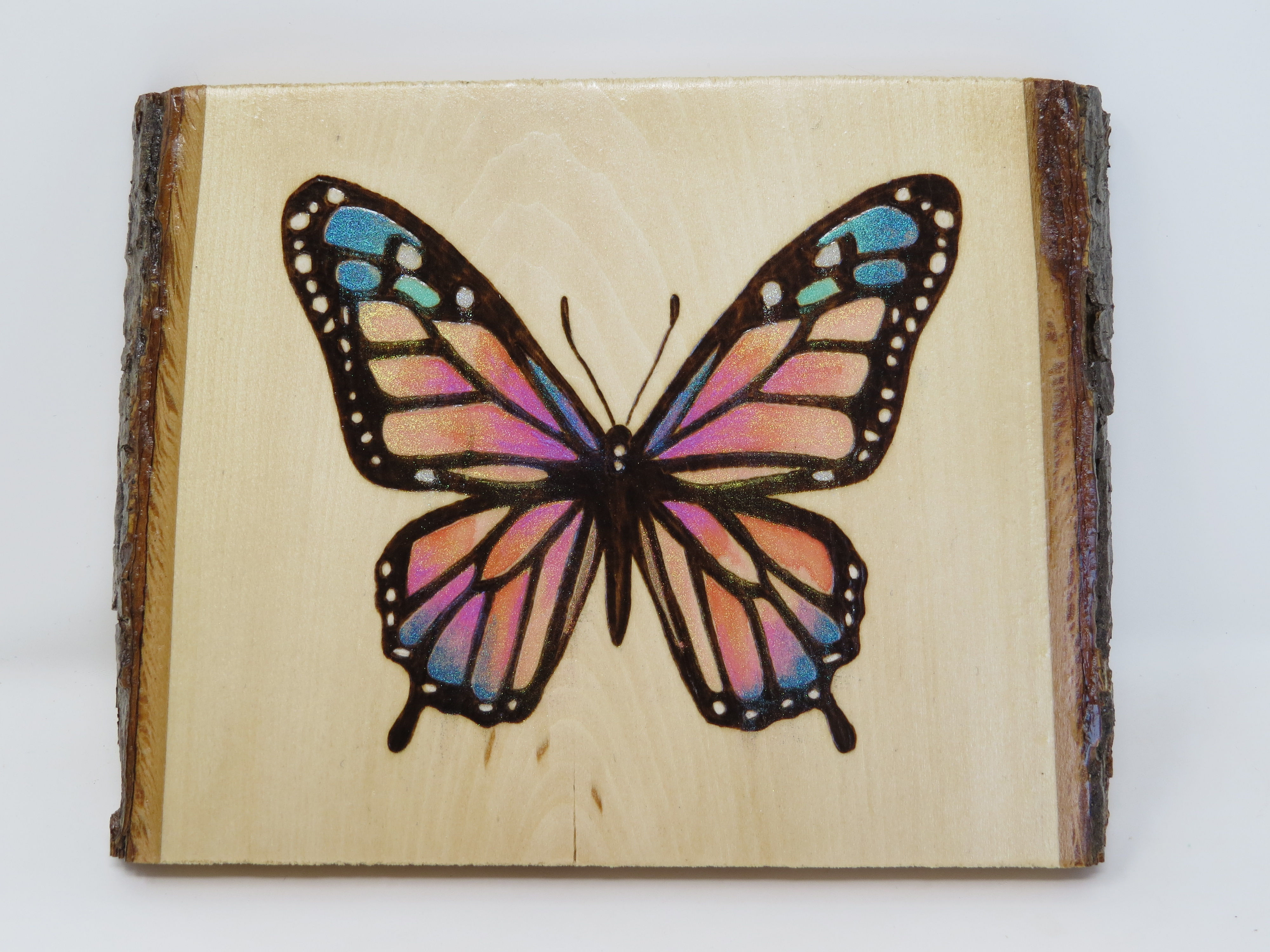 Glitter Butterfly Wood Burning