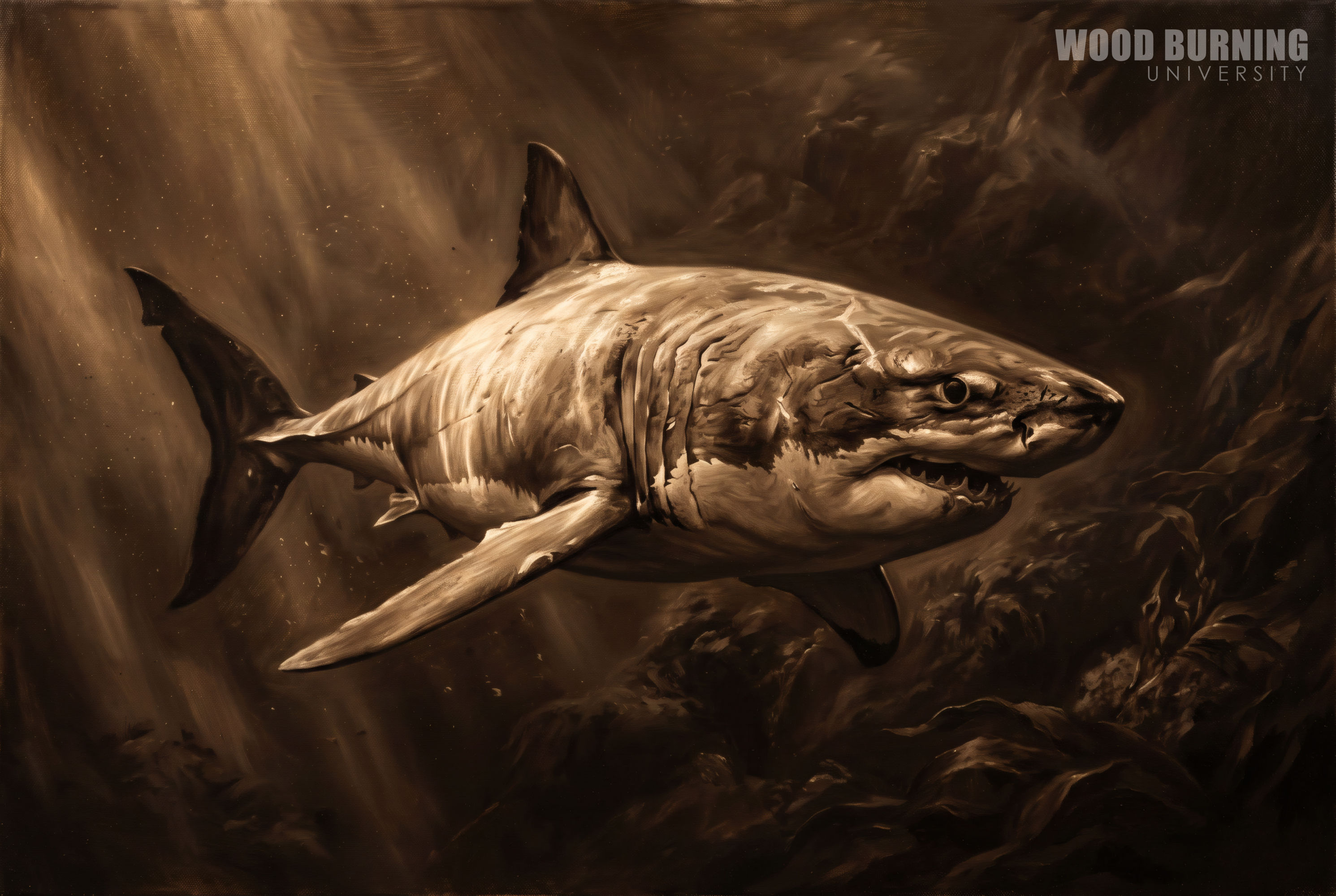 Great White Shark in the Deep