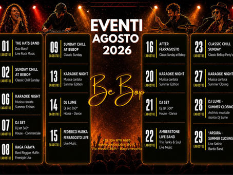 Eventi agosto 2026 Bardonecchia: calendario BeBop con musica live, DJ Set, Karaoke e Ferragosto