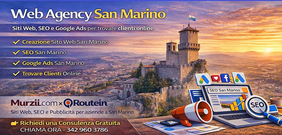 Agenzia Marketing a San Marino: siti internet, SEO e Google Ads per trovare clienti
