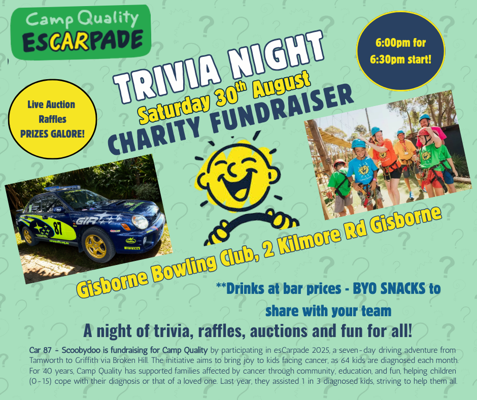 Car 87's Camp Quality esCARpade Trivia Night