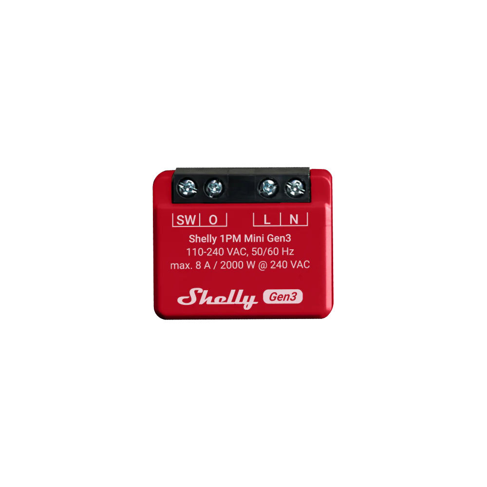 Shelly 1PM Mini GEN3 - Relay Switch with Power Metering 1 x 8A (WiFi, Bluetooth)