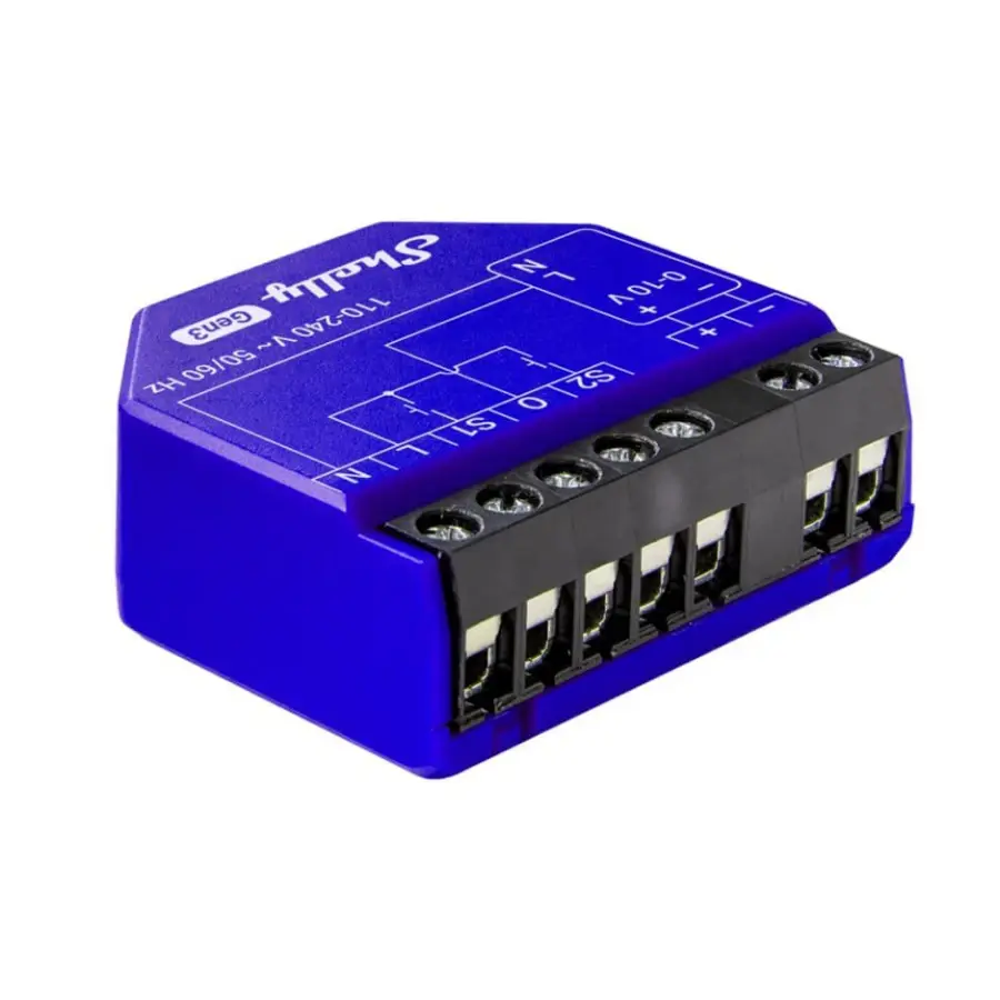 Shelly Dimmer 0/1-10V PM Gen3 smart Wi-Fi dimming controller — Domotika Macedonia