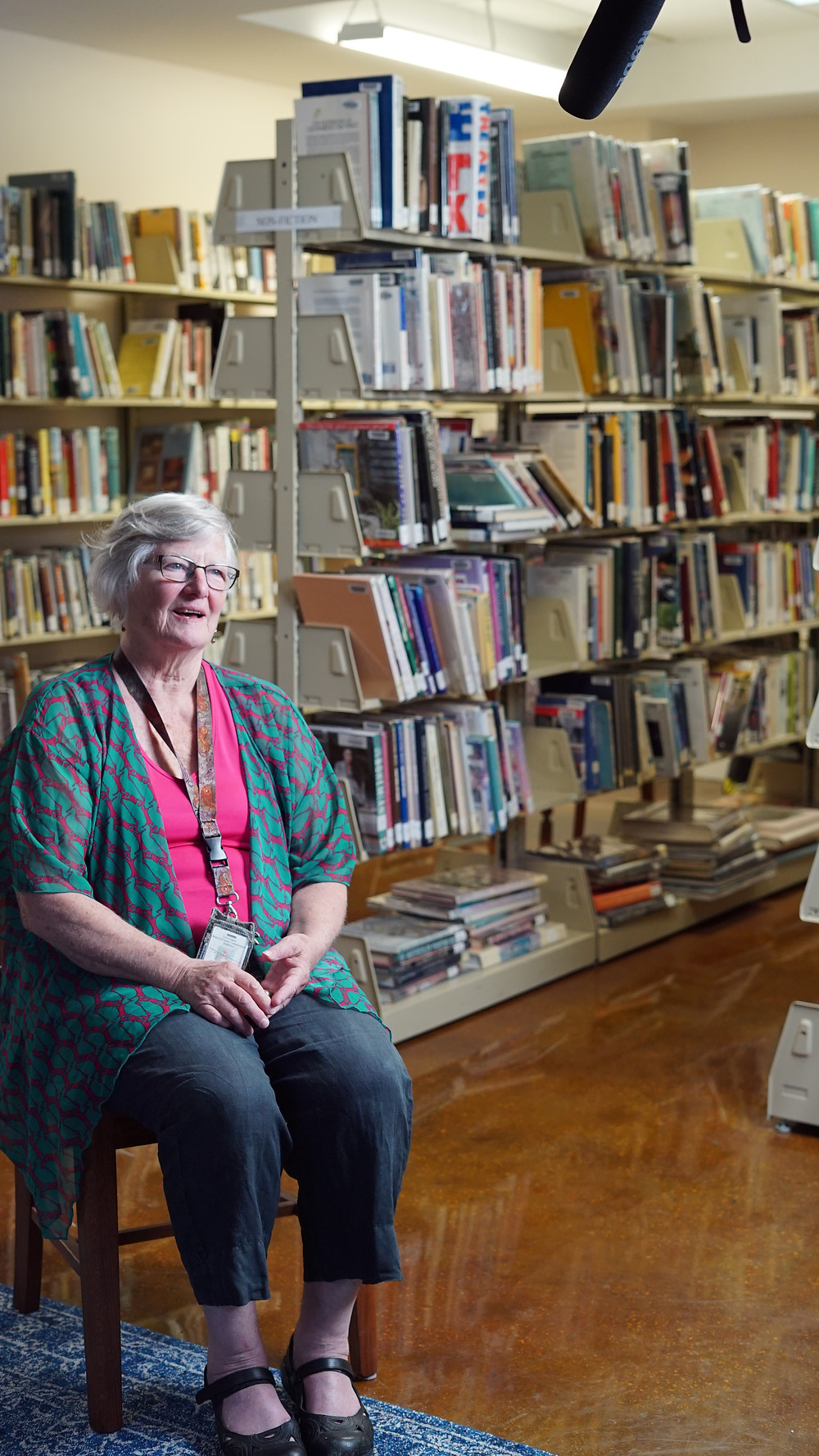 Molly, a librarian for Cedar Key's Library