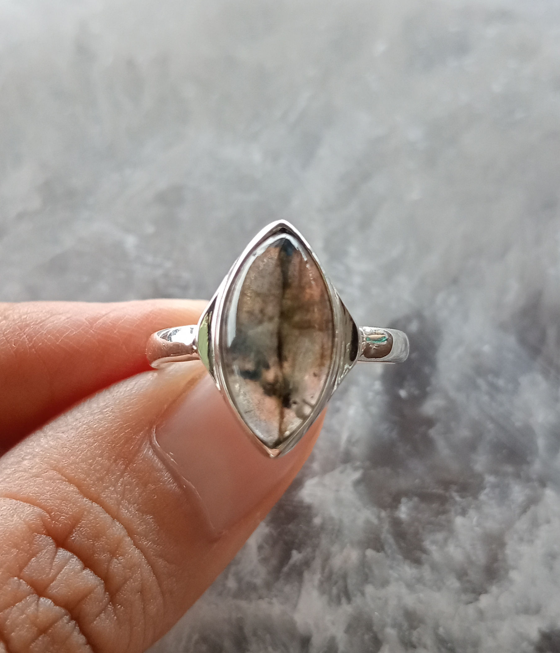 ブラジル産ラブラドライトリング（15インチ）