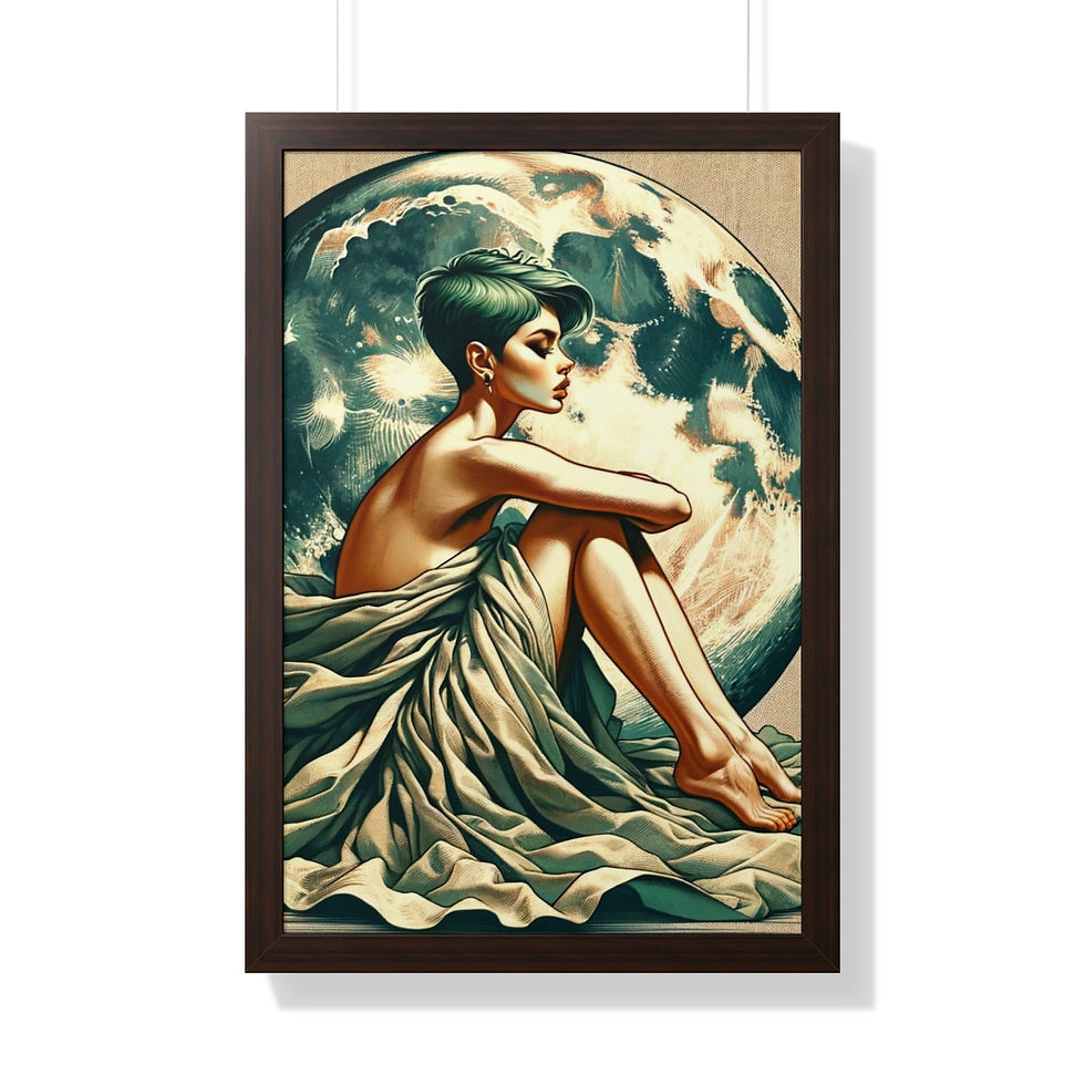 Thumbnail: Moon Light Serenade  Framed Vertical Poster