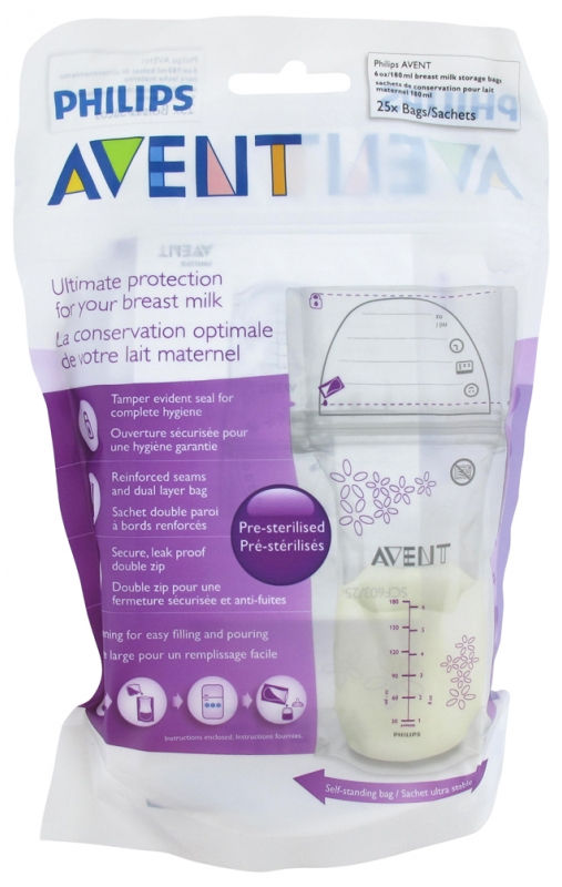 Avent Breast Milk Storage Bags 180ml (25 Pack)