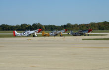 Free image of P-51 Mustang Aircraft Static Display at the Gathering of Mustangs and Legends during the Rickenbacker Air Show in Columbus Ohio in 2007.