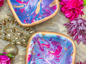 Create a fun masterpiece this Diwali with marble tie-dye Diya 