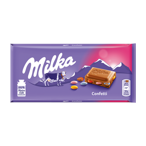Milka Confetti Milk Chocolate Bar 100g Sugar Lips Candy Fix