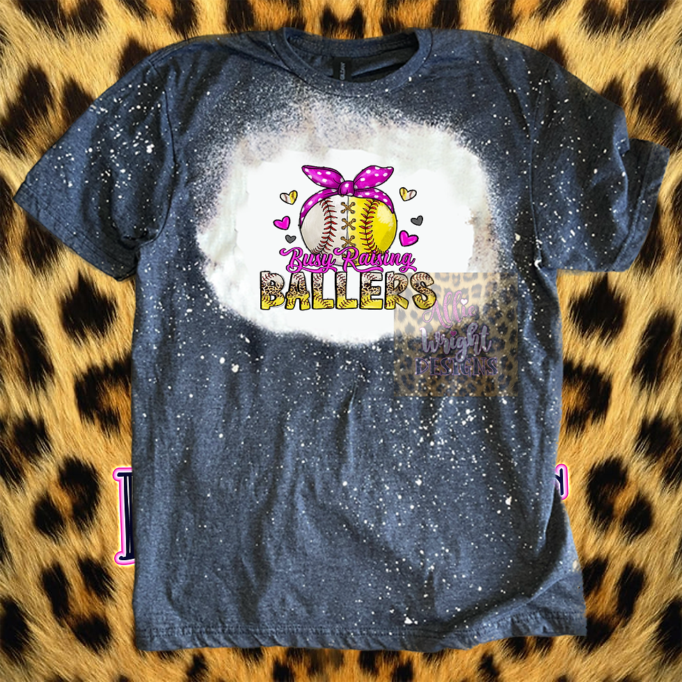 Thumbnail: Busy Raising Ballers Charcoal Bleached Tee - Charcoal