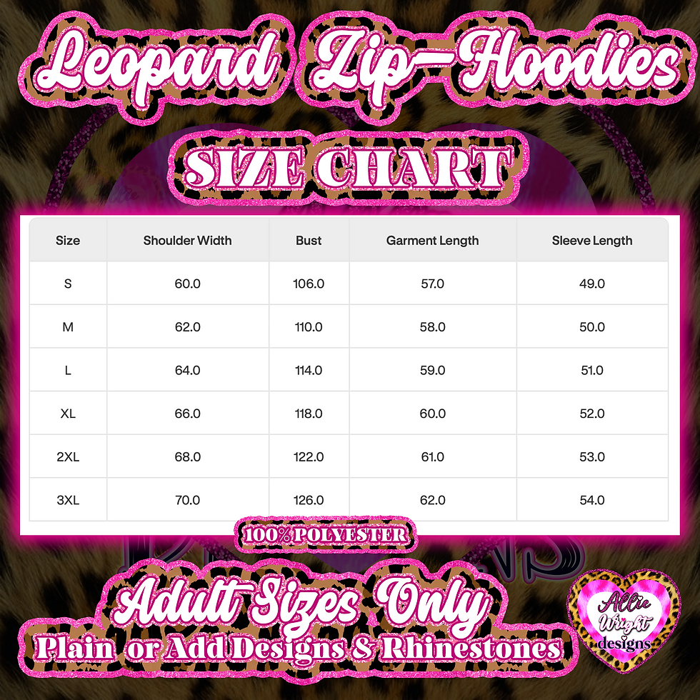 Thumbnail: LEOPARD ZIPHOODIE: PLAIN, PRINTED  OR BLINGED