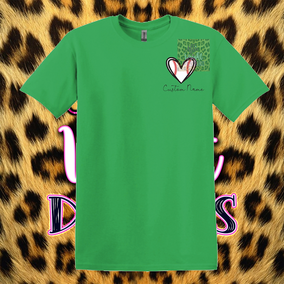 Thumbnail: Baseball Heart Tee with Custom Name