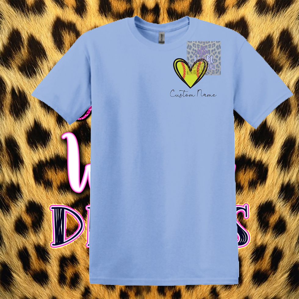 Thumbnail: Softball Heart Tee with Custom Name