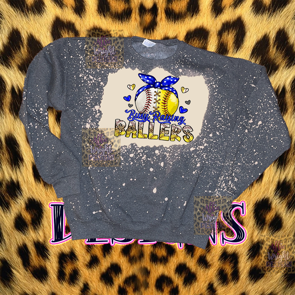 Thumbnail: Busy Raising Ballers Charcoal Bleached Sweatshirt