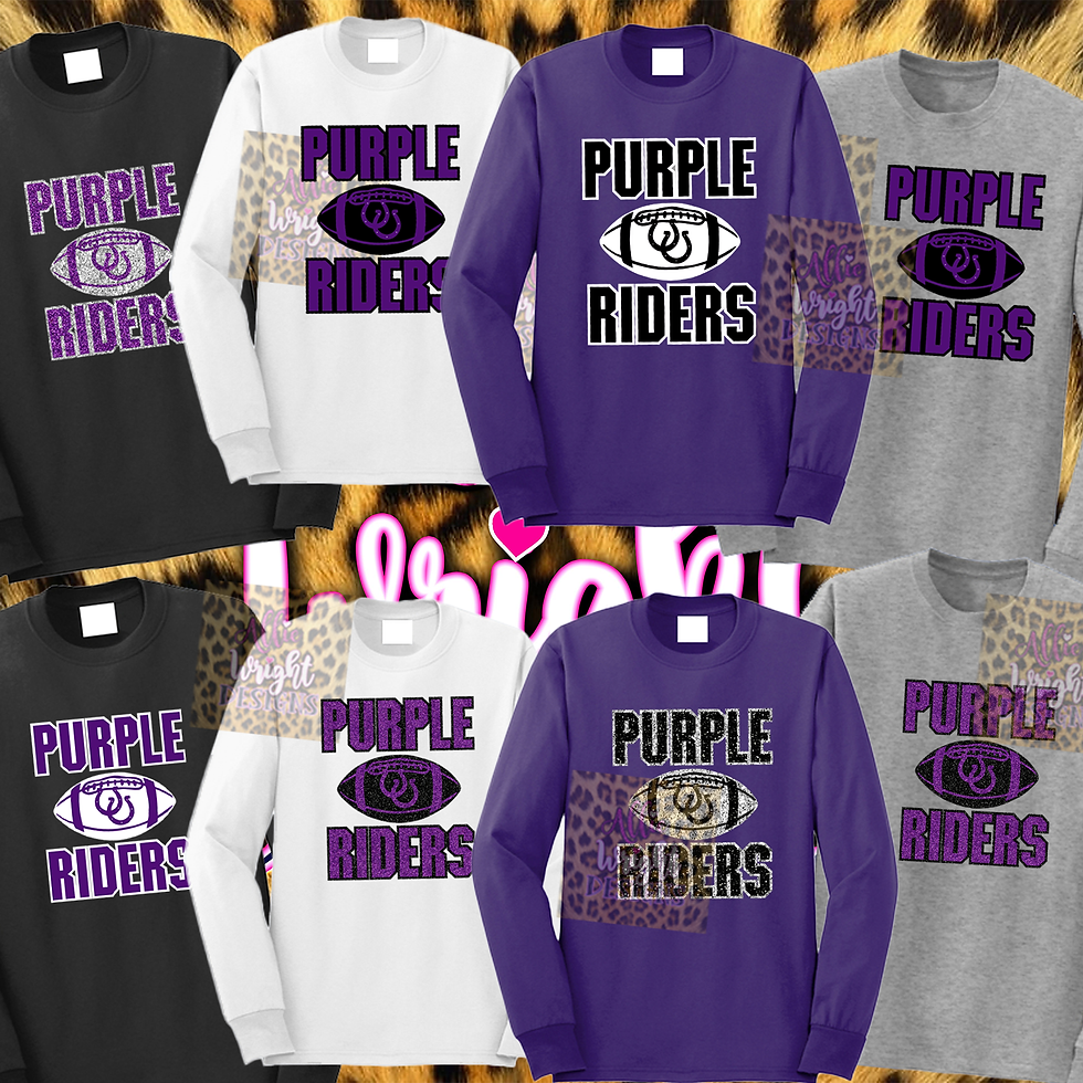 Purple Rider Football Long Sleeve T-Shirt