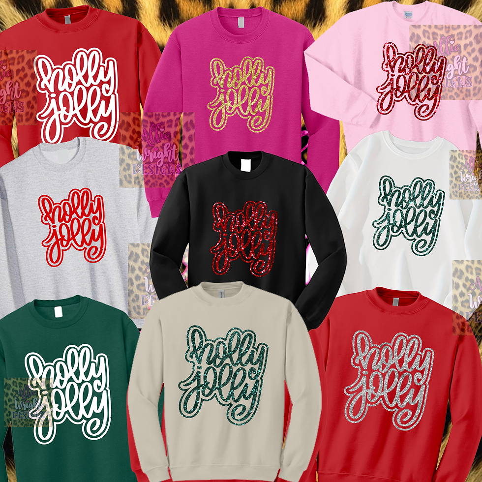 HollyJolly T-shirt or Crew Sweatshirt