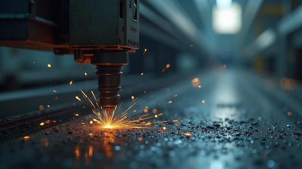 Yakın çekim CNC lazer kesim makinesi çalışma anı
