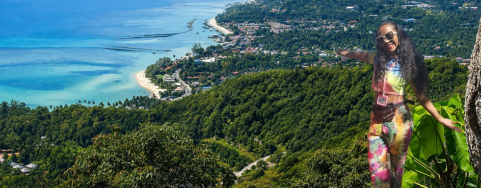 Koh Samui island viewpoint overlooking the tropical coastline