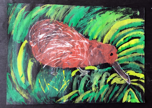 Black Paper Painting with School Paints