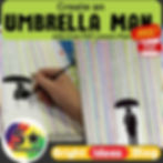 Umbrella Man Painting with Dye, Water colour or Star Tempera - Free PDF Lesson Plan