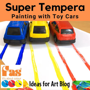 FAS Super Tempera Paint: Use Toy Cars for Print Patterns