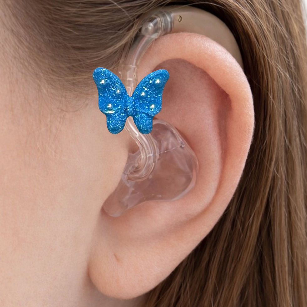 Thumbnail: Hearing Aid Tube Charm-Sparkle Butterflies