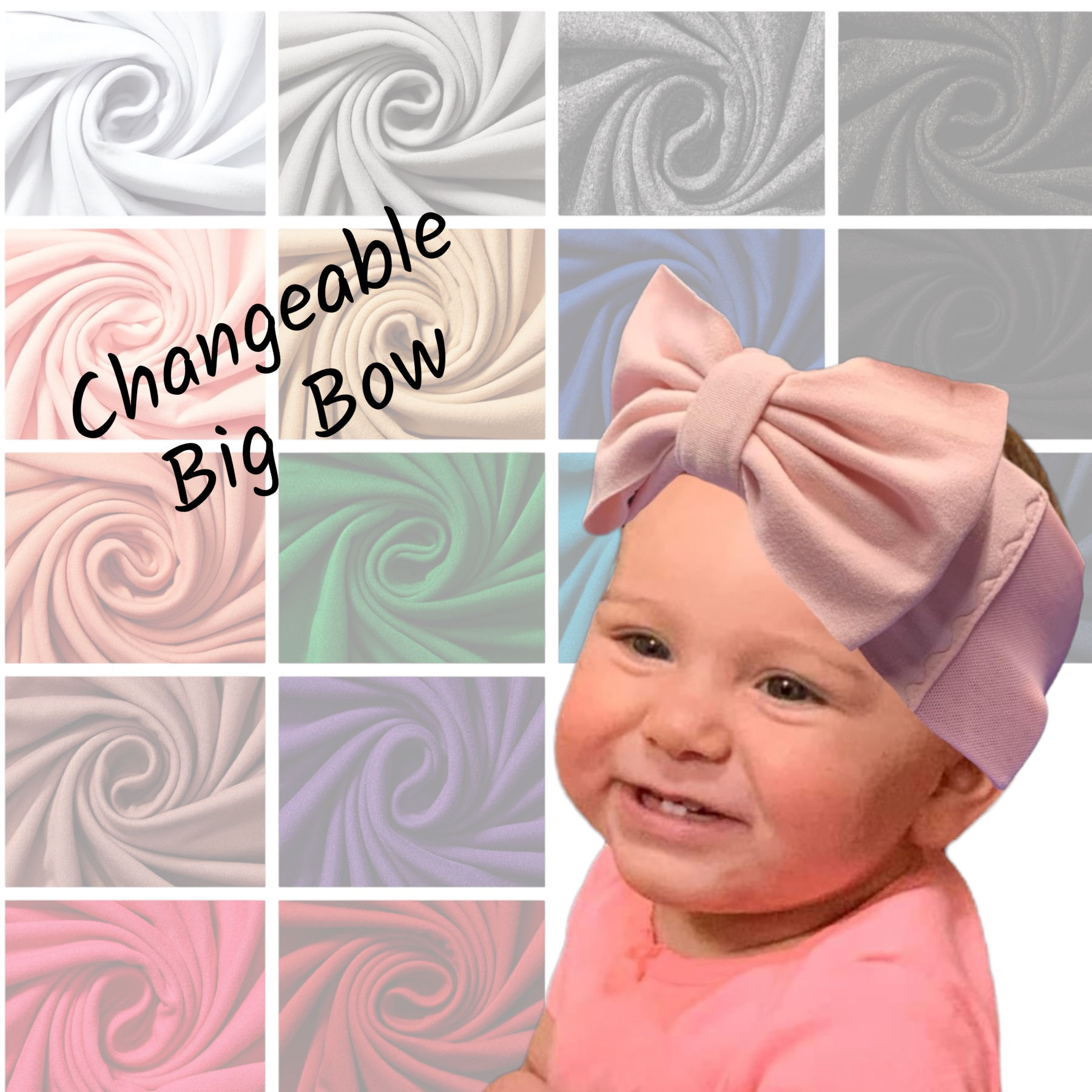 Hearing Aid Retention Headband/Big Bow - Solid Colors
