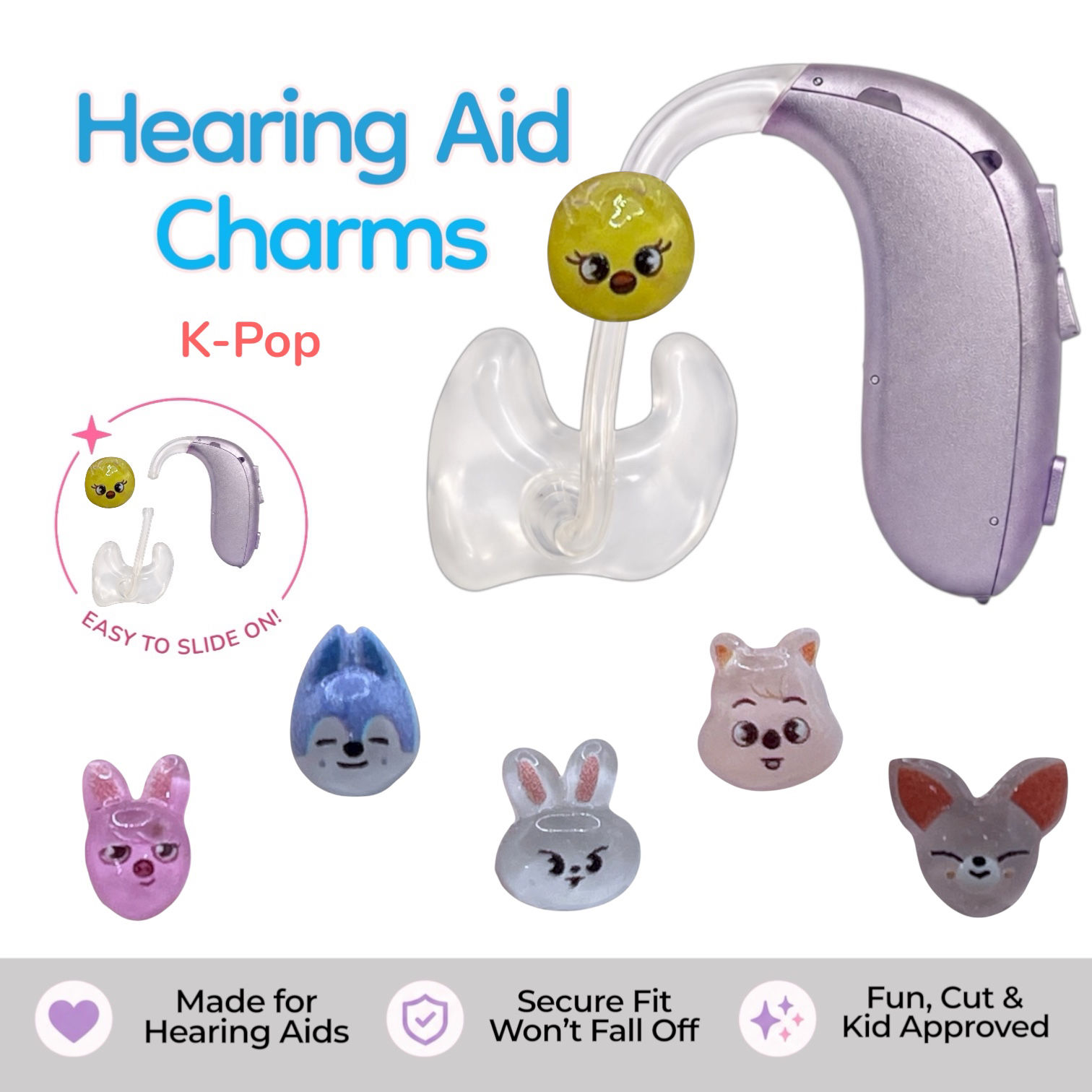 Hearing Aid Tube Charm-K-Pop Characters
