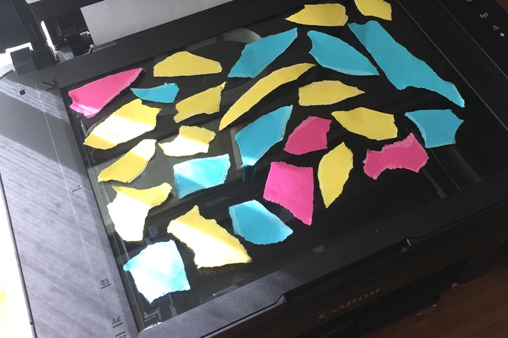 Arrange your pieces on your scanner