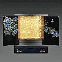 仏壇_新蒔絵・紫陽花mns台付OP2