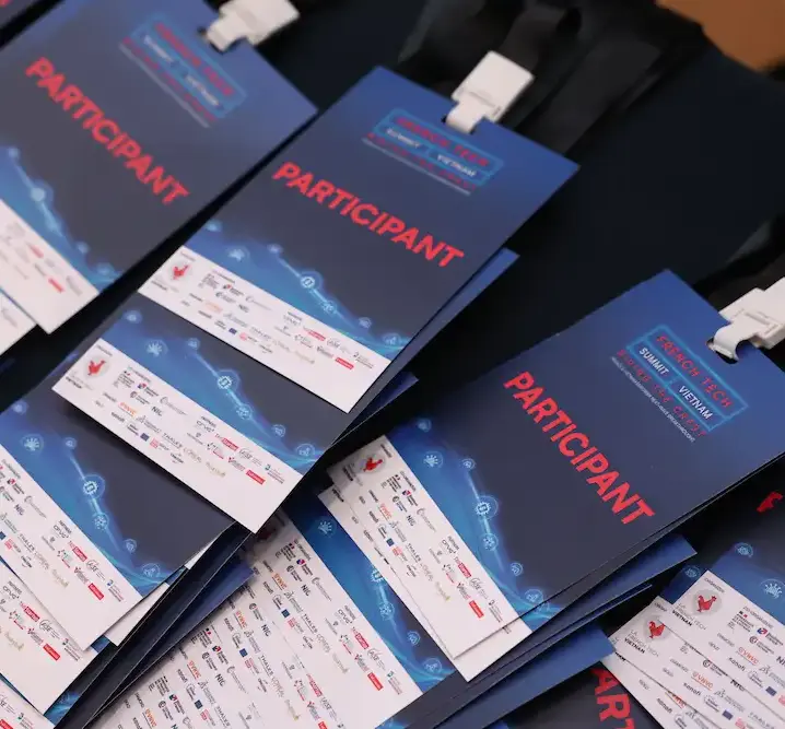 Participant badges for La French Tech Vietnam event