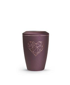 Edition Karat, velvet berry, geometrisches Herz – Metall