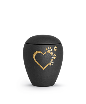 Miniaturbild: Edition Verona, velvet schwarz, Sparkling Star Herz mit Pfoten in gold – Keramik