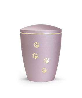 Miniaturbild: Edition Patas de Oro, velvet rosé, Pfotenmotive, gold gebürstet – Naturstoff