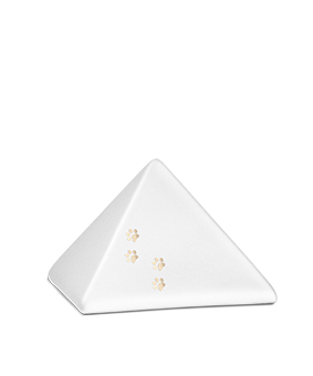 Edition Pyramide, velvet weiß, vier Pfötchen gold glänzend – Keramik