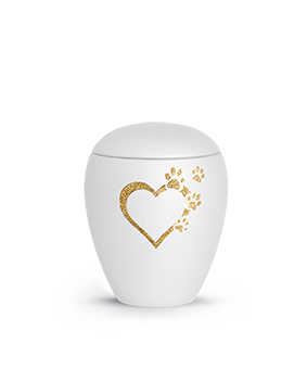 Miniaturbild: Edition Verona, velvet weiß, Sparkling Star Herz mit Pfoten in gold – Keramik