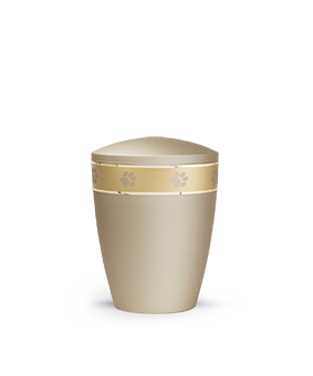 Miniaturbild: Edition Patas de Oro, velvet champagner, umlaufendes, goldenes Pfotenmotiv –