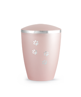 Edition Elegance, perlmutt rosé, Pfotenmotiv silber glänzend – Naturstoff