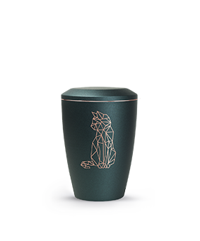 Edition Karat, velvet petrol, geometrische Katze – Metall