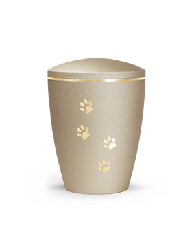 Edition Patas de Oro, velvet champagner, Pfotenmotive, gold gebürstet –