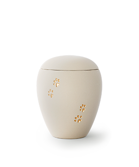 Miniaturbild: Keramik, Samton creme, goldene Pfoten vertieft