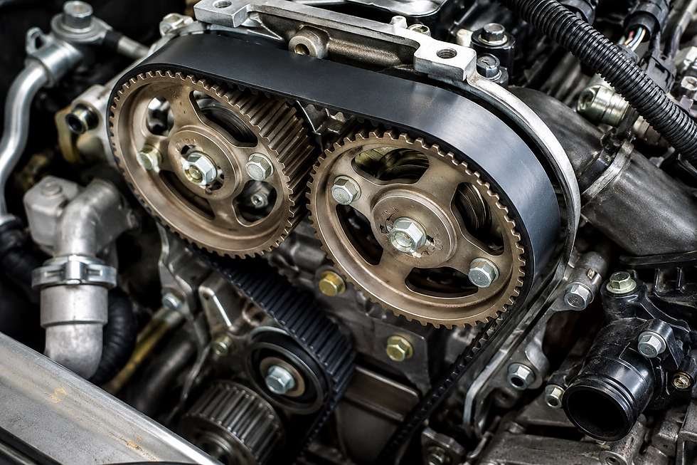 Professional cam belt replacement on a modern vehicle engine