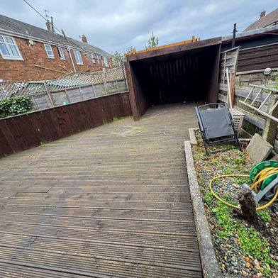 Decking cleaning before and after