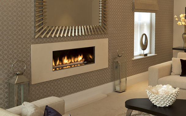 a large living room in an expensive new house