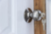 Knob locks with keys on the door