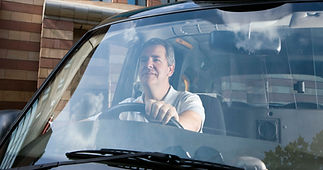 Man driving taxi