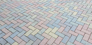 Freshly cleaned block-paved driveway.